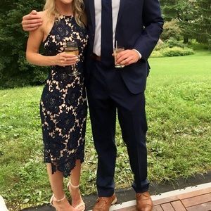 Lulu’s Navy Blue Lace Formal Dress